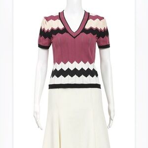 Diane Von Furstenburg Chevron Knit Top